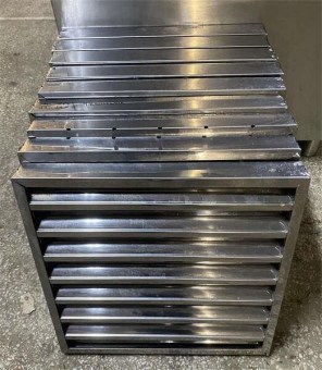 Φούσκα Τοίχου Τετράγωνη Inox 3 Οπών Φ30Cm Με Φίλτρα & Φωτισμό Μεταχειρισμένη